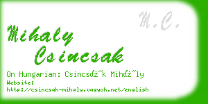 mihaly csincsak business card